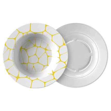 Artistic Microwave-Safe Polymer Bowl - 8.5' Vibrant Voronoi Design