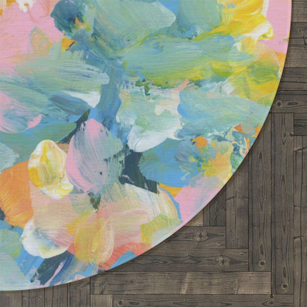 Artistic Vibrance Round Chenille Rug - 60x60 Inches by Maison d'Elite