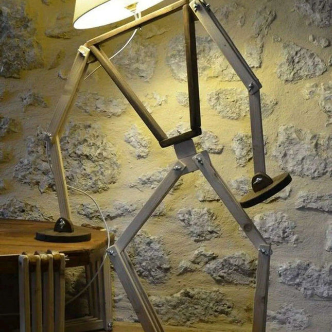 Artistic Walnut Figure Corner Lamp