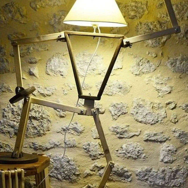 Artistic Walnut Figure Corner Lamp