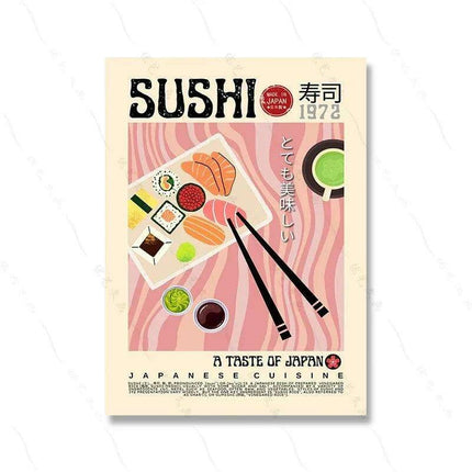 Asian Gourmet Canvas Art: Stunning Illustrations of Ramen, Sushi, and Dumplings for a Stylish Kitchen - Très Elite