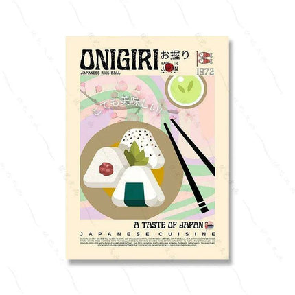 Asian Gourmet Canvas Art: Stunning Illustrations of Ramen, Sushi, and Dumplings for a Stylish Kitchen..