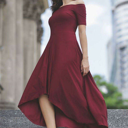 Asymmetrical Charm Cocktail Dress - Très Elite