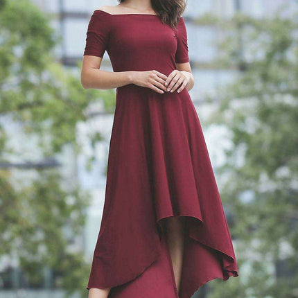 Asymmetrical Charm Cocktail Dress - Très Elite