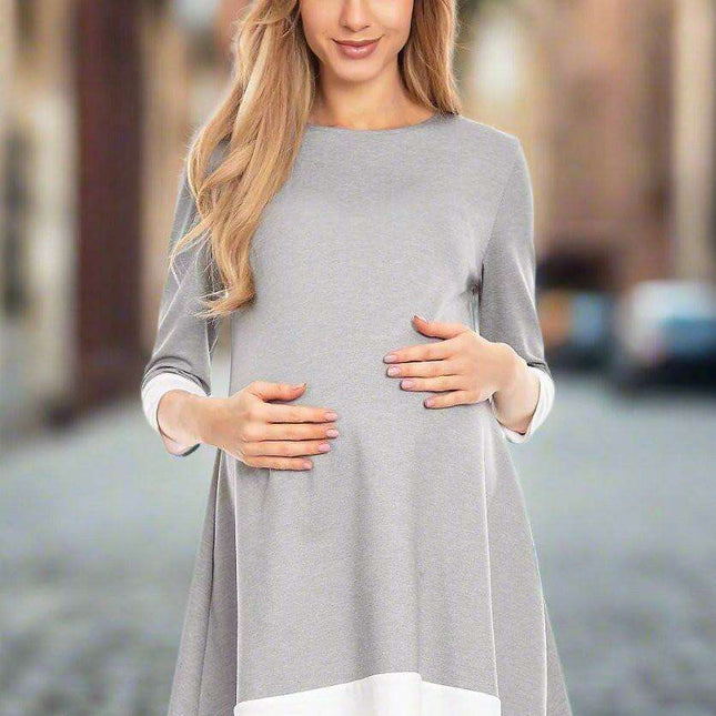 Asymmetrical Elegance: Maternity Dress - Made in Europe