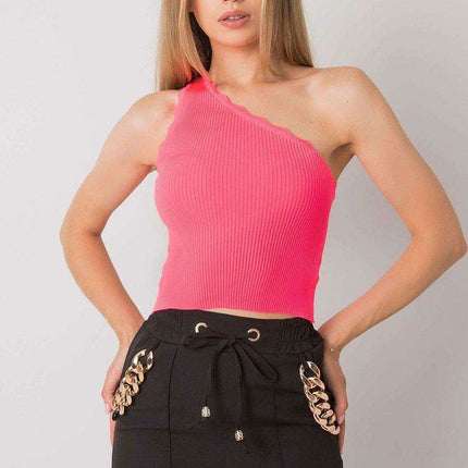Asymmetrical Ribbed Acrylic Charm Top - Made in Europe - Très Elite