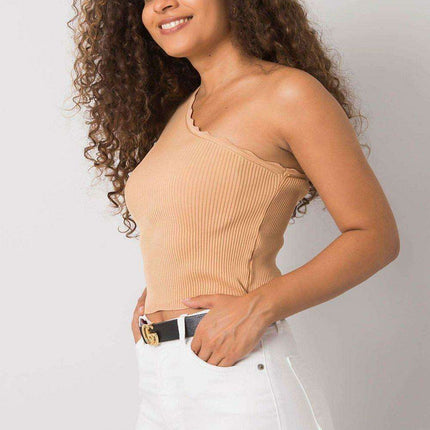 Asymmetrical Ribbed Acrylic Charm Top - Made in Europe - Très Elite