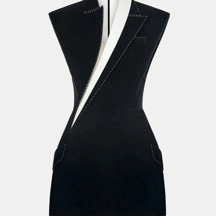 Asymmetrical Summer Dress with Contrast Ribbon Bow - Très Elite