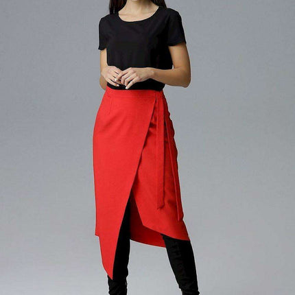 Asymmetrical Tie-Waist Skirt – Modern Draped Design in Soft Polyester - Très Elite