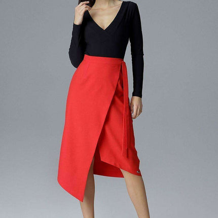 Asymmetrical Tie-Waist Skirt – Modern Draped Design in Soft Polyester - Très Elite