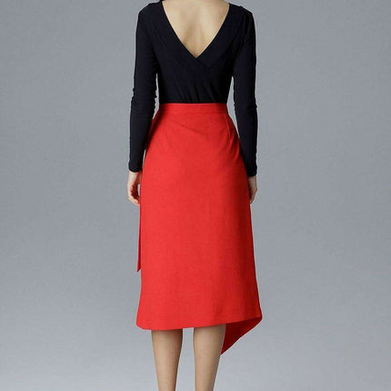 Asymmetrical Tie-Waist Skirt – Modern Draped Design in Soft Polyester - Très Elite