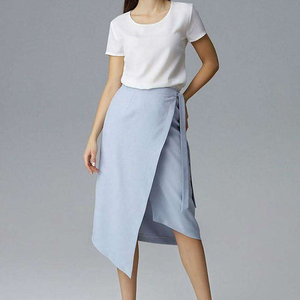 Asymmetrical Tie-Waist Skirt – Modern Draped Design in Soft Polyester - Très Elite
