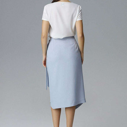 Asymmetrical Tie-Waist Skirt – Modern Draped Design in Soft Polyester - Très Elite