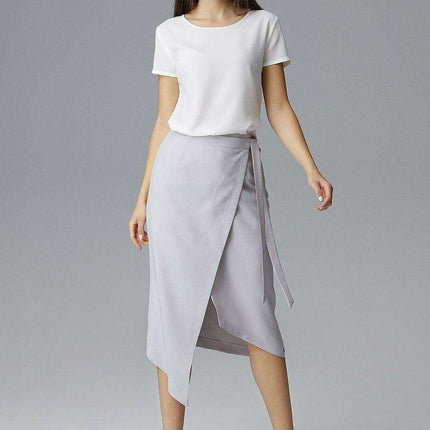 Asymmetrical Tie-Waist Skirt – Modern Draped Design in Soft Polyester - Très Elite