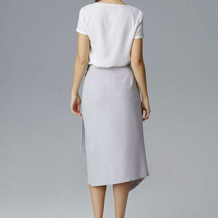 Asymmetrical Tie-Waist Skirt – Modern Draped Design in Soft Polyester - Très Elite