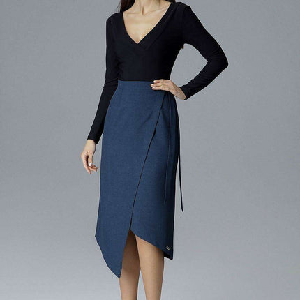 Asymmetrical Tie-Waist Skirt – Modern Draped Design in Soft Polyester - Très Elite