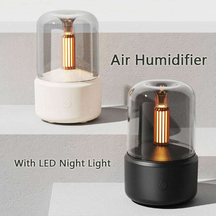Atmosphere Light Humidifier Candlelight Aroma Diffuser Portable 120ml Electric USB Air Humidifier Cool Mist Maker Fogger 8-12 Hours With LED Night Light - Très Elite
