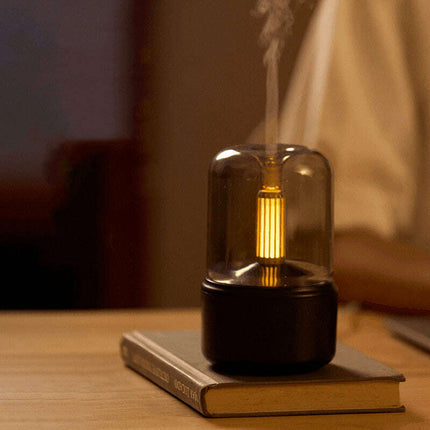Atmosphere Light Humidifier Candlelight Aroma Diffuser Portable 120ml Electric USB Air Humidifier Cool Mist Maker Fogger 8-12 Hours With LED Night Light - Très Elite