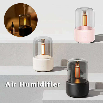 Atmosphere Light Humidifier Candlelight Aroma Diffuser Portable 120ml Electric USB Air Humidifier Cool Mist Maker Fogger 8-12 Hours With LED Night Light - Très Elite