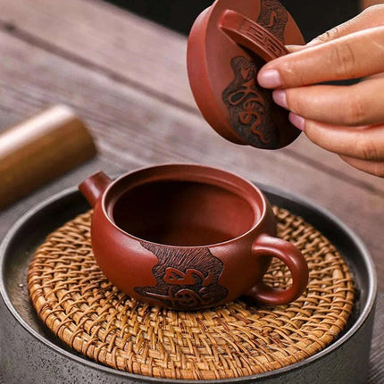 Authentic Elegance: 120ml Dragon's Blood Sand Teapot for Tea Aficionados - Très Elite