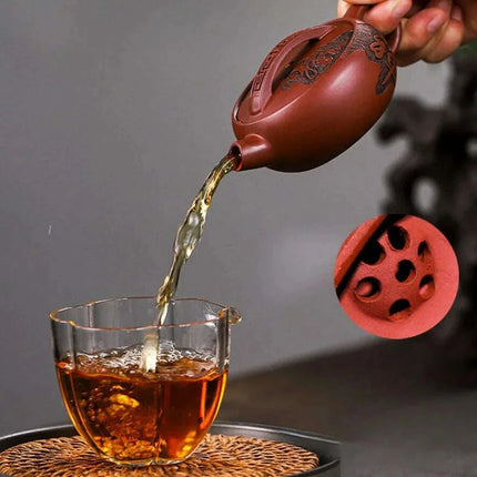 Authentic Elegance: 120ml Dragon's Blood Sand Teapot for Tea Aficionados - Très Elite