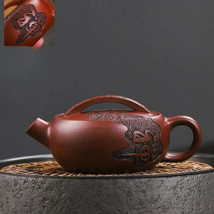 Authentic Elegance: 120ml Dragon's Blood Sand Teapot for Tea Aficionados - Très Elite