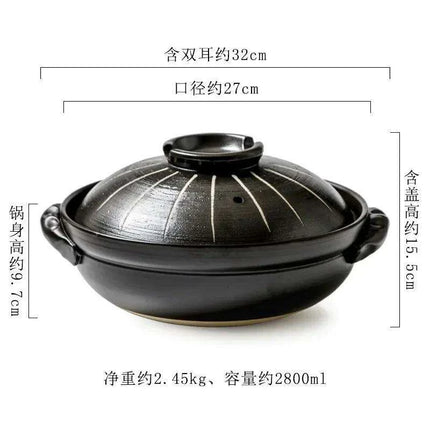 Authentic Japanese High-Heat Ceramic Casserole for Gas Cooking and Rice Preparations - Très Elite