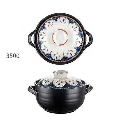 Authentic Japanese Lithium Stone Clay Stockpot - Durable Casserole Pot for Gas Stove Cooking - Très Elite