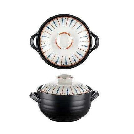 Authentic Japanese Lithium Stone Clay Stockpot - Durable Casserole Pot for Gas Stove Cooking - Très Elite