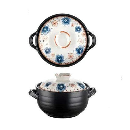 Authentic Japanese Lithium Stone Clay Stockpot - Durable Casserole Pot for Gas Stove Cooking - Très Elite