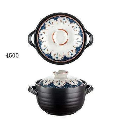 Authentic Japanese Lithium Stone Clay Stockpot - Durable Casserole Pot for Gas Stove Cooking - Très Elite
