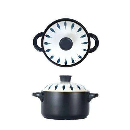 Authentic Japanese Lithium Stone Clay Stockpot - Durable Casserole Pot for Gas Stove Cooking - Très Elite