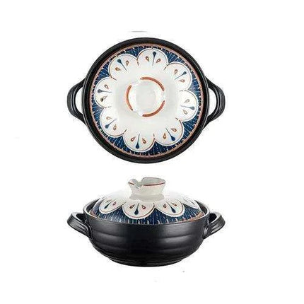 Authentic Japanese Lithium Stone Clay Stockpot - Durable Casserole Pot for Gas Stove Cooking - Très Elite