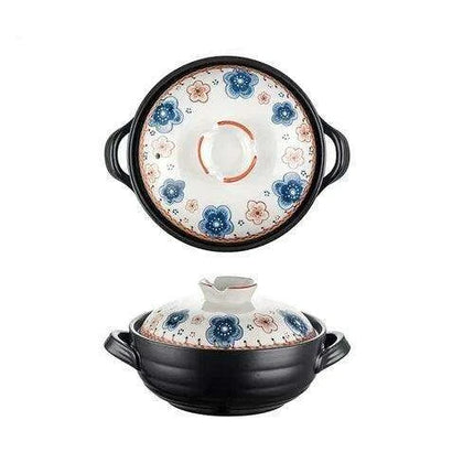 Authentic Japanese Lithium Stone Clay Stockpot - Durable Casserole Pot for Gas Stove Cooking - Très Elite