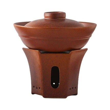 Authentic Vintage Chinese Dining Set: Clay Candle Warmer & Pork Belly Serving Dish - Très Elite