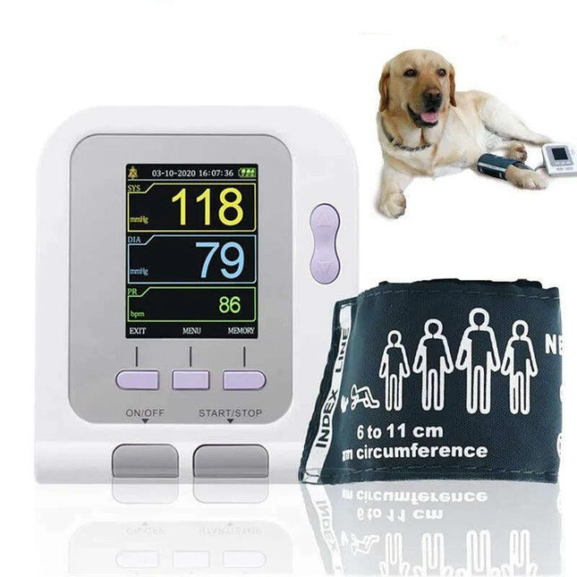 Automated Veterinary Blood Pressure Monitor for Pets with Software and Customizable Cuffs