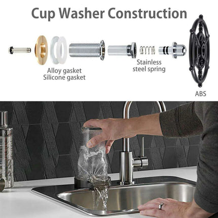 Automatic High Pressure Stainless Steel Glass Rinser Kit for Effortless Kitchen Cleaning - Très Elite