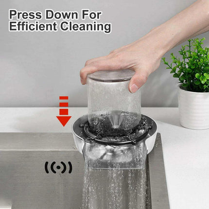 Automatic High Pressure Stainless Steel Glass Rinser Kit for Effortless Kitchen Cleaning - Très Elite