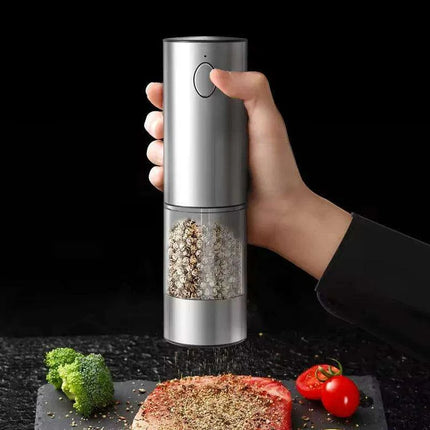 Automatic Rechargeable Salt and Pepper Grinder Duo with Adjustable Coarseness and Built-in LED Light - Très Elite