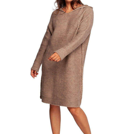 Autumn Elegance Hooded Sweater Dress - Très Elite