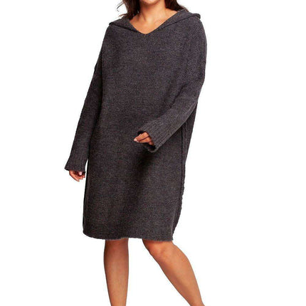 Autumn Elegance Hooded Sweater Dress - Très Elite