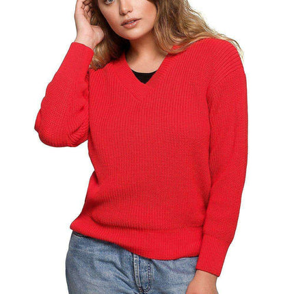 Autumn Elegance Oversized V-Neck Sweater