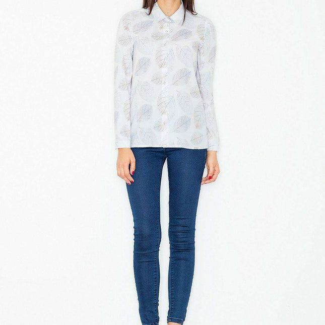 Autumn Elegance Studded Button-Up Blouse