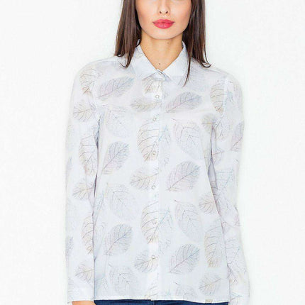 Autumn Elegance Studded Button-Up Blouse