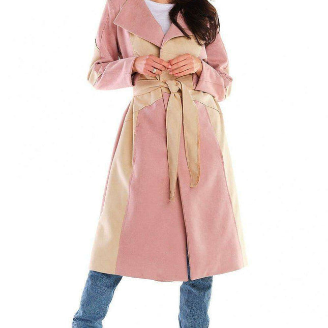 Autumn Elegance Suede Long-Line Women's Coat