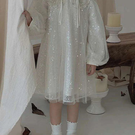 Autumn Princess: Glamorous Sequin Qipao Gown for Girls - Très Elite