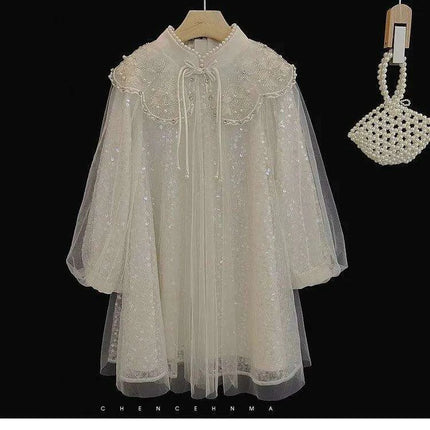 Autumn Princess: Glamorous Sequin Qipao Gown for Girls - Très Elite