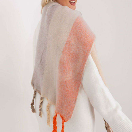 Autumn Striped Shawl with Elegant Tassels – Versatile Women’s Wrap - Très Elite
