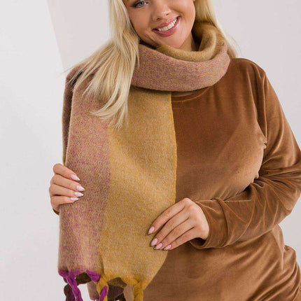 Autumn Striped Shawl with Elegant Tassels – Versatile Women’s Wrap - Très Elite