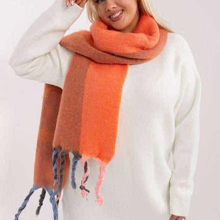 Autumn Striped Shawl with Elegant Tassels – Versatile Women’s Wrap - Très Elite